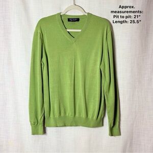 Brooks Brothers Green Silk Cotton‎ V-Neck Sweater Men’s L